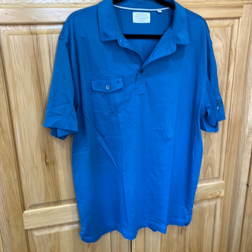 Linksoul teal blue polo shirt size XL